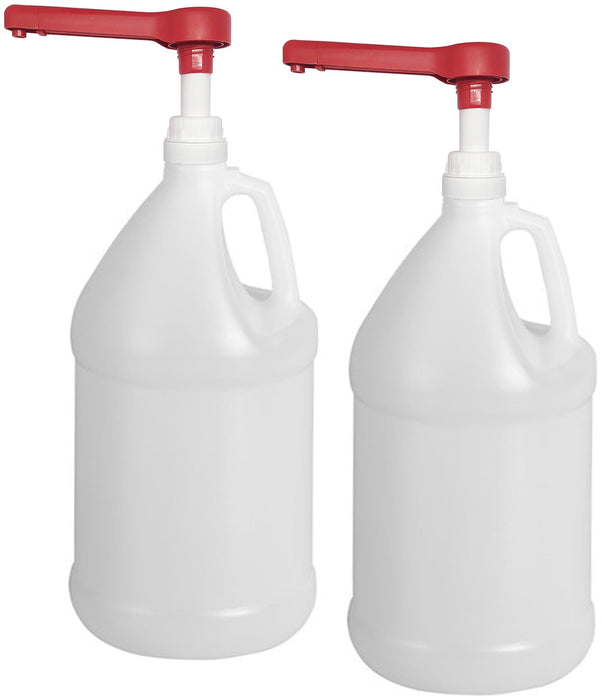 Rani Containers | 1 Gallon HDPE Plastic Jug with Reshipper Box & Pump Dispenser | Home & Commercial Use, Containers for Water, Sauces, Food, Soaps, Detergents, Liquids | Made in USA - Pack of 2