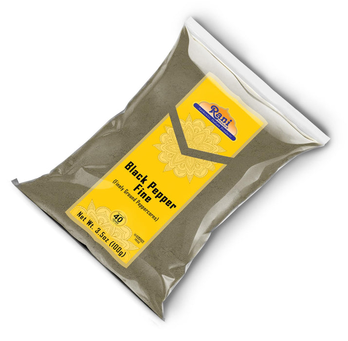 Rani Black Pepper Fine Powder 80 Mesh, 3.5oz (100g) ~ Gluten Friendly | Non-GMO | Kosher | Natural