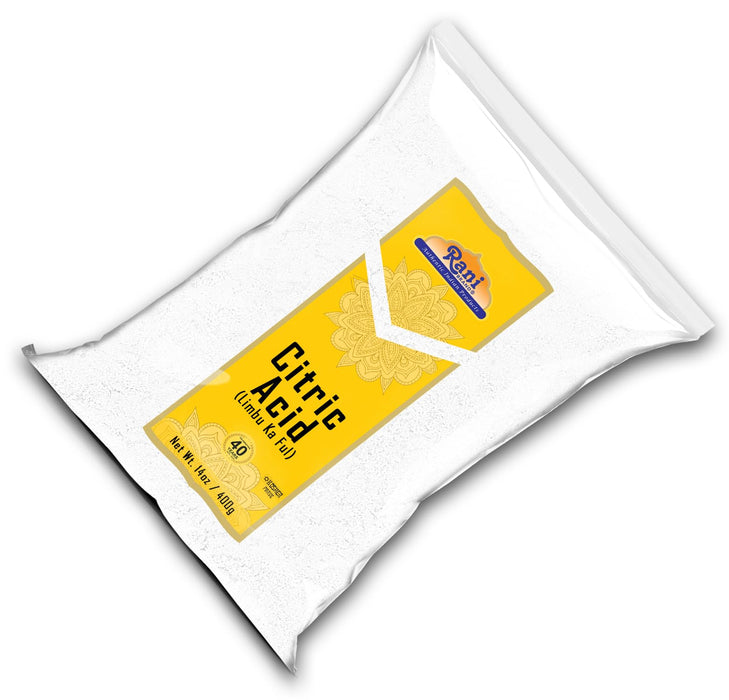 Rani Citric Acid Powder, Food Grade (Limbu Ka Ful) 14oz (400g) ~ Used for Cooking, Bath Bombs, Cleaning | Gluten Friendly | Indian Origin100g) ~ Used for Cooking, Bath Bombs, Cleaning | Gluten Friendly | Indian Origin