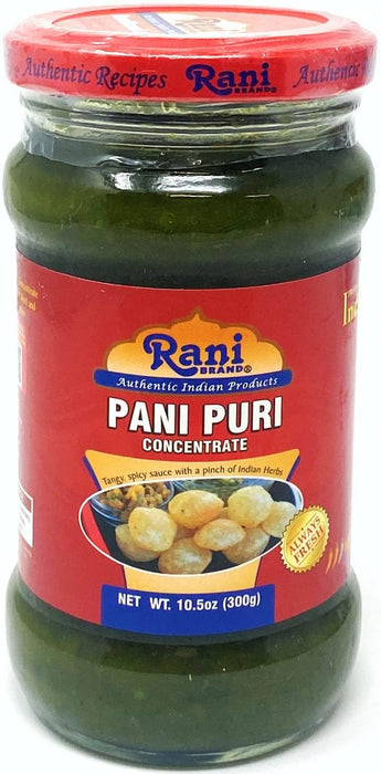 Rani Pani Puri Coins (Uncooked, Microwaveable wheat and Semolina Coins) 7oz (200g) with Pani Puri Concentrate (Sweet & Spicy to make Pani Water / Spicy Water) 10.5oz (300g) ~ All Natural | Vegan | NON-GMO