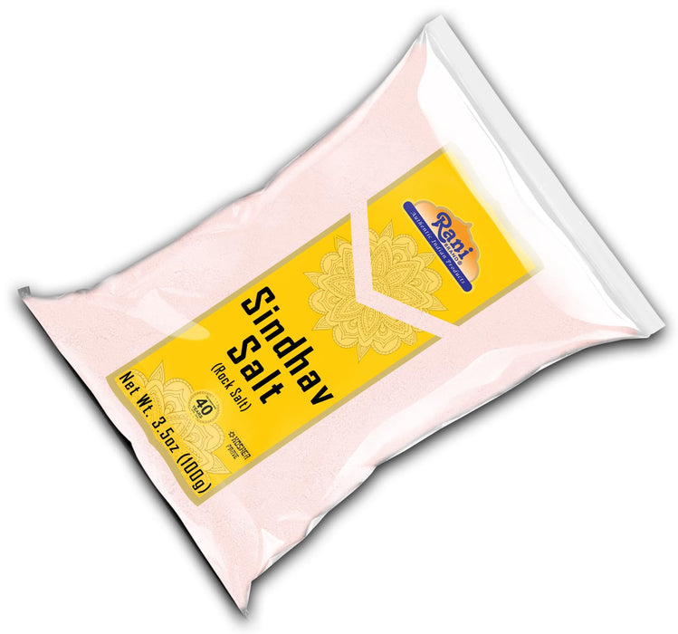 Rani Sindhav Namak (Rock Salt) Powder 3.5oz (100g) ~ Unrefined, Pure and Natural | Vegan | Gluten Friendly | NON-GMO | Kosher | Indian Origin