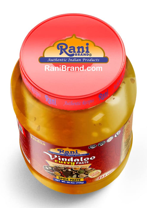 Rani Vindaloo Curry Cooking Spice Paste, Hot! 26.5oz (750g) Glass Jar ~ No Colors | All Natural | NON-GMO | Vegan | Gluten Free | Indian Origin
