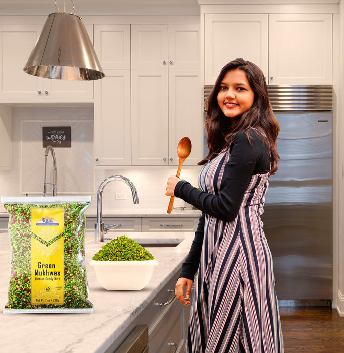 Rani Green Mukhwas (Special Digestive Treat) 7oz (200g) ~ Indian Candy Mouth Freshener | Vegan | Kosher