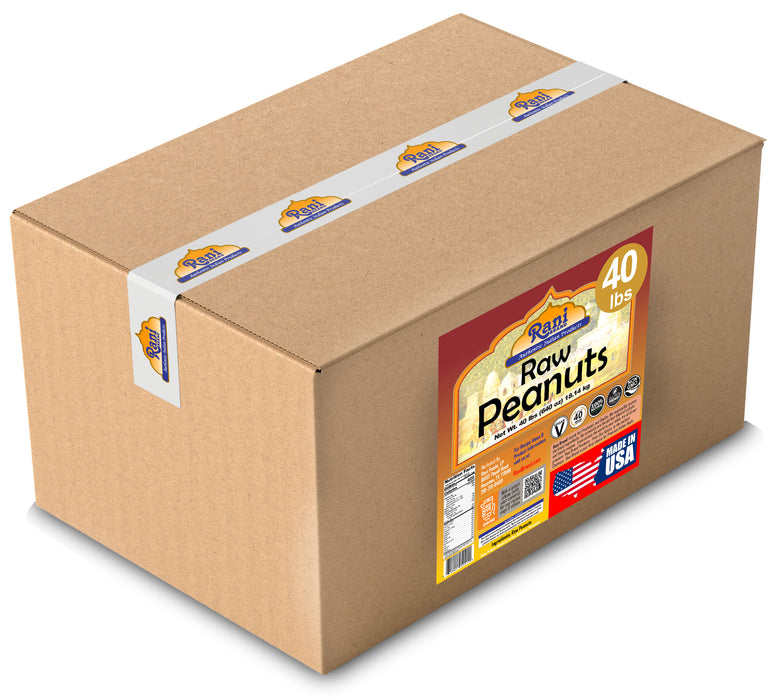 Rani Peanuts, Raw Whole With Skin (uncooked, unsalted) 40lbs (640oz) 18.14kg Bulk Box ~ All Natural | Vegan | Gluten Friendly | Fresh Product of USA