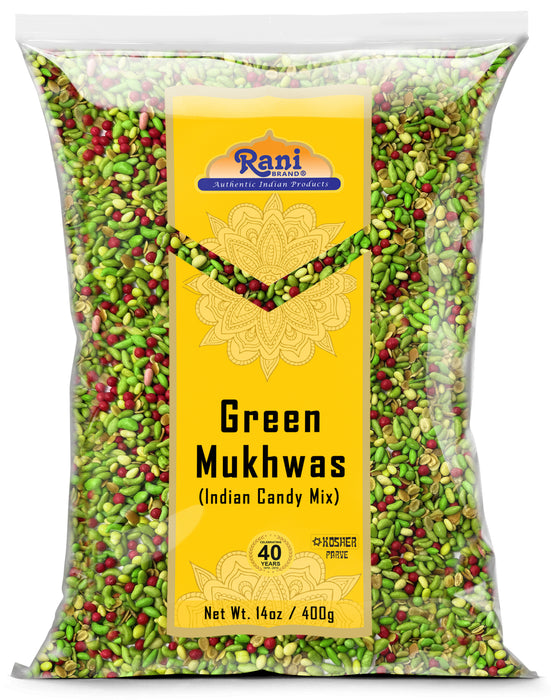 Rani Green Mukhwas (Special Digestive Treat) 14oz (400g) ~ Vegan | Kosher | Indian Candy Mouth Freshener
