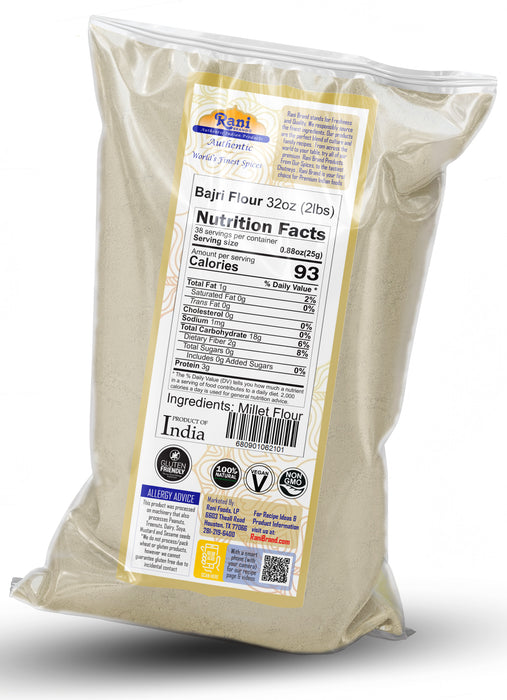 Rani Bajri Millet (Pearl Millet) 32oz (2lbs) 908g ~ All Natural | Vegan | Gluten Friendly | NON-GMO | Kosher | Indian Origin