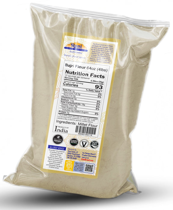 Rani Bajri Millet (Pearl Millet) 64oz (4lbs) 1.81kg Bulk ~ All Natural | Vegan | Gluten Friendly | NON-GMO | Kosher | Indian Origin