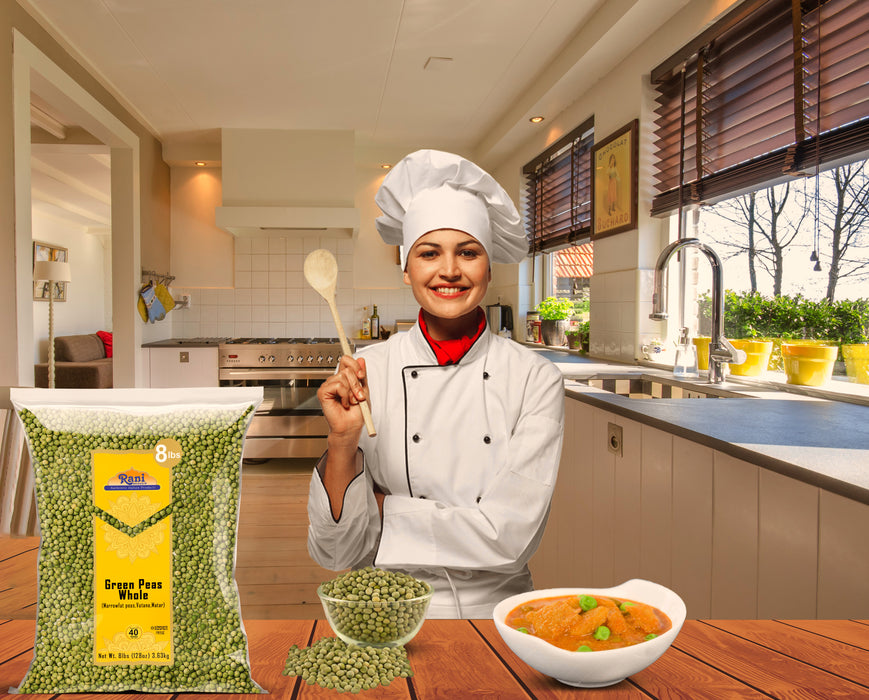Rani Green Peas Whole, Dried (Marrowfat Peas, Vatana, Matar) 128oz (8lbs) 3.63kg Bulk ~ All Natural | Vegan | Kosher | Gluten Friendly | Product of USA