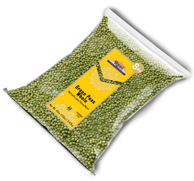 Rani Green Peas Whole, Dried (Marrowfat Peas, Vatana, Matar) 128oz (8lbs) 3.63kg Bulk ~ All Natural | Vegan | Kosher | Gluten Friendly | Product of USA
