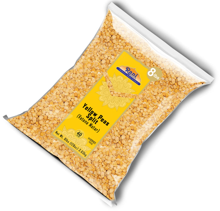 Rani Yellow Peas Split, Dried (Vatana, Matar) 128oz (8lbs) 3.63kg Bulk ~ All Natural | Vegan | Kosher | Gluten Friendly | Product of USA
