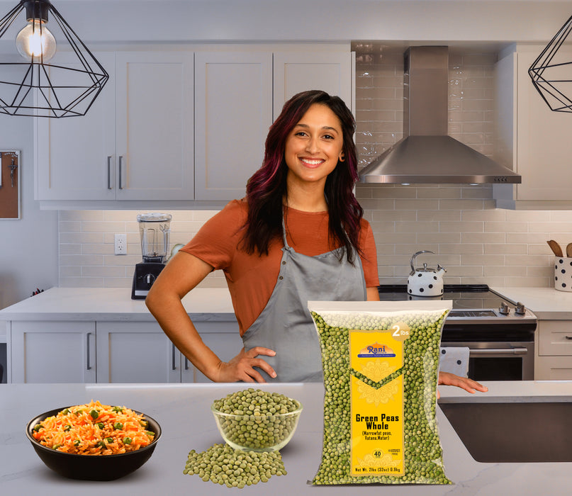 Rani Green Peas Whole, Dried (Vatana, Matar) 2lbs (32oz) ~ All Natural | Vegan | Gluten Friendly | Kosher | Product of USA