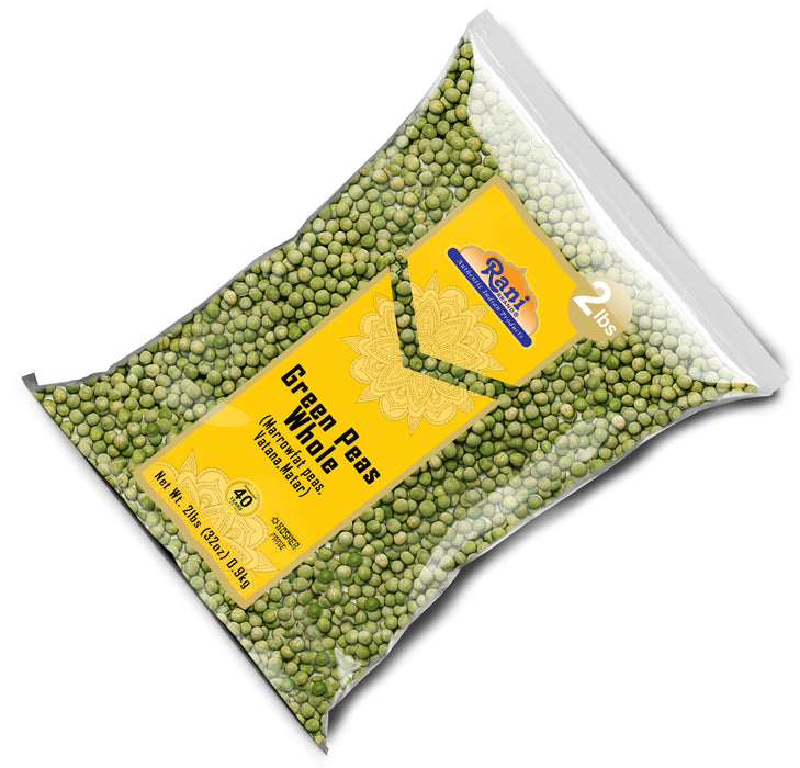 Rani Green Peas Whole, Dried (Vatana, Matar) 2lbs (32oz) ~ All Natural | Vegan | Gluten Friendly | Kosher | Product of USA