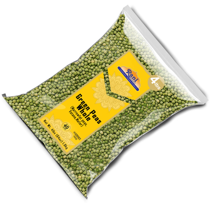 Rani Green Peas Whole, Dried (Vatana, Matar) 4lbs (64oz) ~ All Natural | Vegan | Gluten Friendly | Kosher | Product of USA