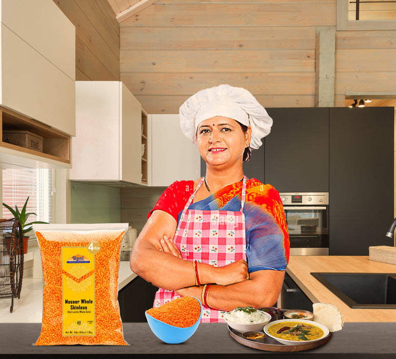 Rani Masoor Gota (Football) Indian Red Lentils Skinless 64oz (4lbs) 1.81kg ~ All Natural | Gluten Friendly | NON-GMO | Kosher | Vegan | Product of USA