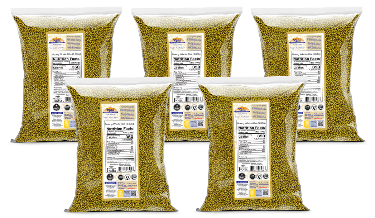 Edit a Product - Rani Moong Whole (Ideal for cooking & sprouting, Whole Mung Beans w/ skin) Lentils Indian 128oz (8lbs) x Pack of 5 (Total 40lbs) Bulk ~ All Natural | Gluten Friendly | Non-GMO | Kosher | Vegan | Indian Origin