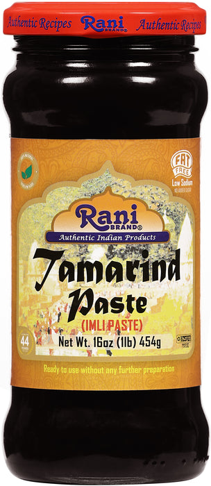 Rani Tamarind Paste Puree (Imli) 16oz (1lb) 454g Glass Jar, No added sugar, Pack of 5+1 FREE ~ All Natural | Vegan | Gluten Free | No Colors | NON-GMO | Kosher | Indian Origin