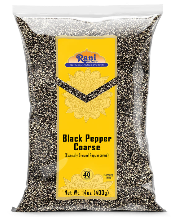 Rani Black Pepper Coarse Ground 28 Mesh (Table Grind), 14oz (400g) ~ All Natural | Vegan | Gluten Friendly | NON-GMO