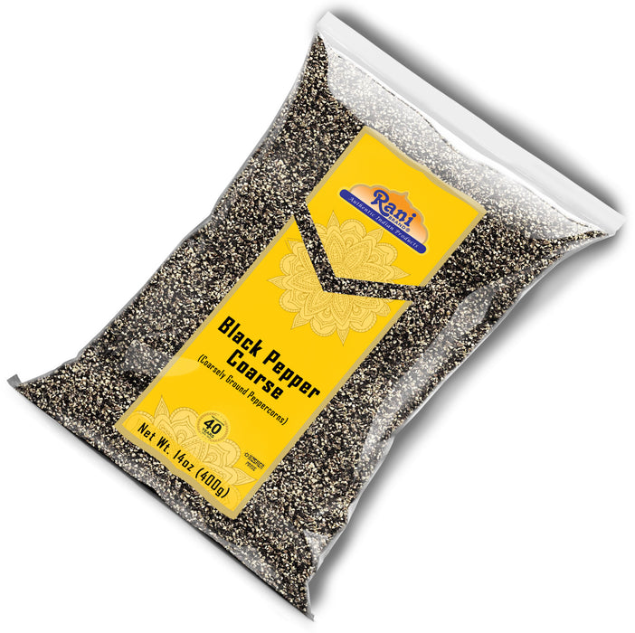 Rani Black Pepper Coarse Ground 28 Mesh (Table Grind), 14oz (400g) ~ All Natural | Vegan | Gluten Friendly | NON-GMO