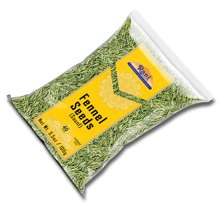 Rani Fennel Seeds (Saunf Sabut) Whole Spice 3.5oz (100g) All Natural ~ Gluten Friendly | NON-GMO | Kosher | Vegan | Indian Origin