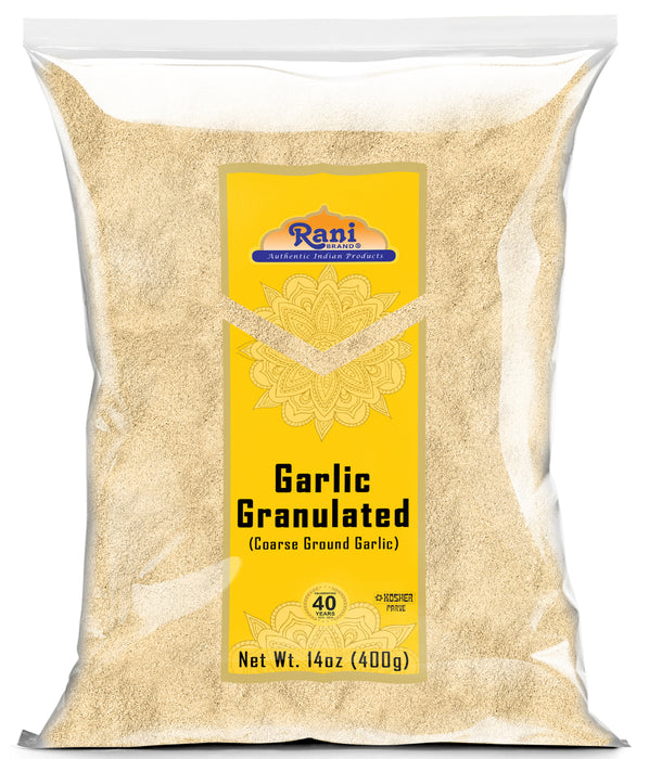 Rani Granulated Garlic (Coarse Ground Garlic) 14oz (400g) ~ All Natural | Gluten Friendly | Vegan | NON-GMO | Kosher | No Salt or fillers | Product of USA