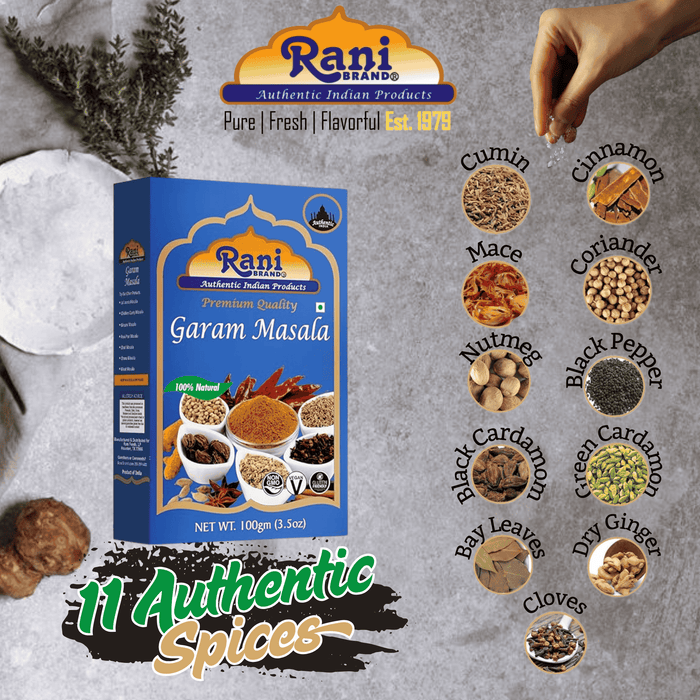 Rani Garam Masala Indian 11-Spice Blend 3.5oz (100g) ~ All Natural, Salt-Free | Vegan | No Colors | Gluten Friendly | NON-GMO | Indian Origin