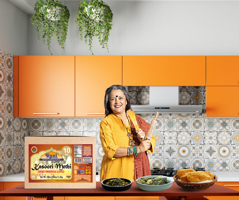 Rani Fenugreek Leaves Dried (Kasoori Methi) 160oz (10lbs) 4.54kg Bulk Box ~ All Natural | Vegan | Gluten Friendly | NON-GMO | Kosher | Indian Origin