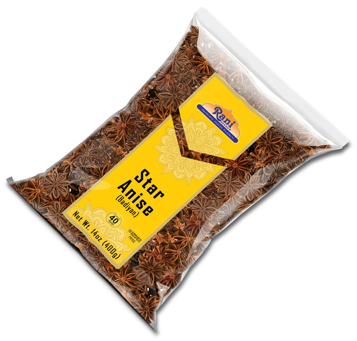 Rani Star Anise Seeds, Whole Pods (Badian Khatai) Spice 14oz (400g) ~ All Natural | Gluten Friendly | NON-GMO | Kosher | Vegan | Indian Origin