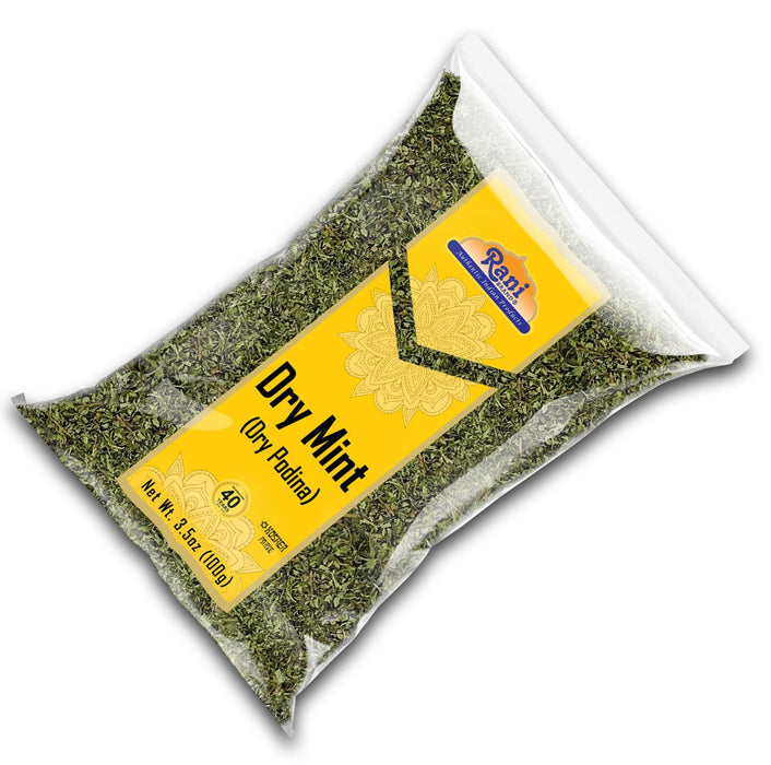 Rani Dry Mint Leaves (Podina Leaf) Spice, Dried Herb 3.5oz (100g) ~ All Natural | Gluten Friendly | NON-GMO | Kosher | Vegan | Indian Origin