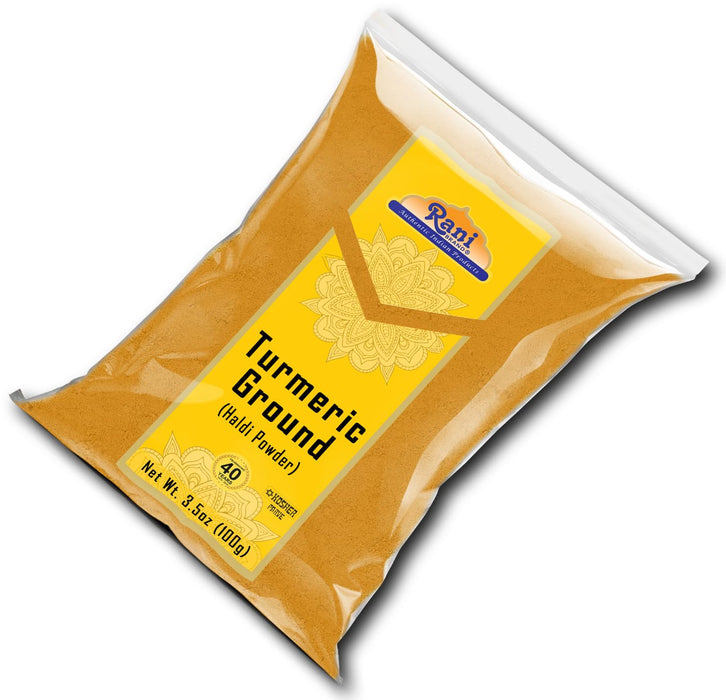 Rani Turmeric (Haldi) Root Powder Spice, (High Curcumin Content) 3.5oz (100g) ~ All Natural | 100% Pure, Salt Free | Vegan | Gluten Friendly | NON-GMO | Kosher | Indian Origin