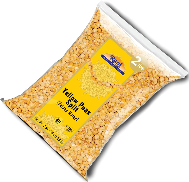 Rani Yellow Peas Split, Dried (Vatana, Matar) 32oz (2lbs) 908g ~ All Natural | Vegan | Gluten Friendly | Kosher | Product of USA