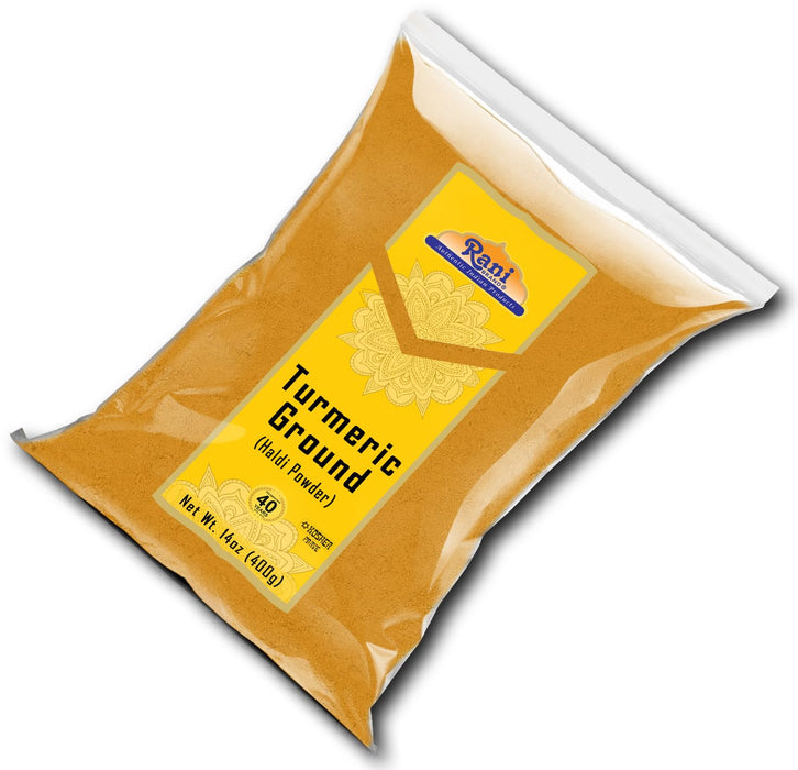 Rani Turmeric (Haldi) Root Powder Spice, (High Curcumin Content) 14oz (400g) ~ All Natural | 100% Pure, Salt Free | Vegan | Gluten Friendly | NON-GMO | Kosher | Indian Origin