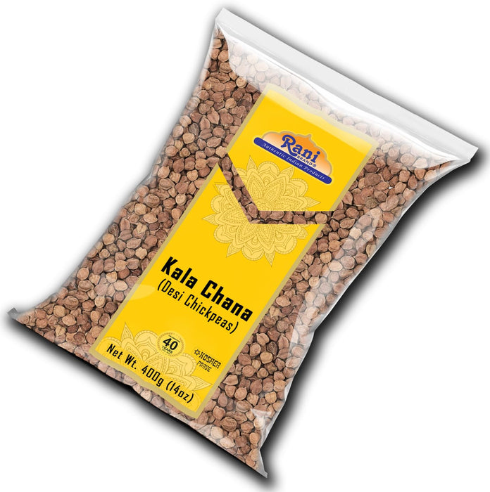 Rani Kala Chana (Desi Chickpeas Chana with skin)14oz (400g) ~ All Natural | Gluten Friendly | NON-GMO | Kosher | Vegan | Indian Origin