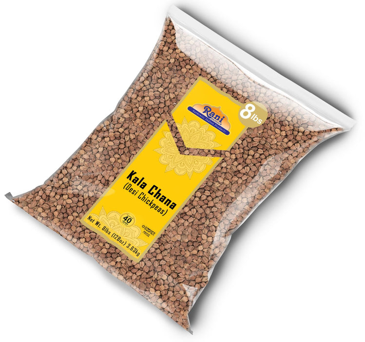Rani Kala Chana (Desi Chickpeas Chana with skin) 128oz (8lbs) 3.63kg Bulk ~ All Natural | Gluten Friendly | NON-GMO | Vegan | Kosher | Indian Origin