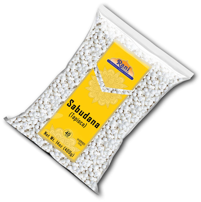 Rani Sabudana (Tapioca / Sago) Pearls 14oz (400g) ~ All Natural | Vegan | No Colors | NON-GMO | Kosher | Indian Origin