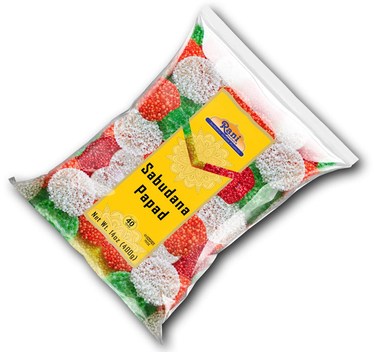 Rani Sabudana (Sago) Papad with Colors 14oz (400g) ~ Vegan | Gluten Friendly | NON-GMO | Indian Origin