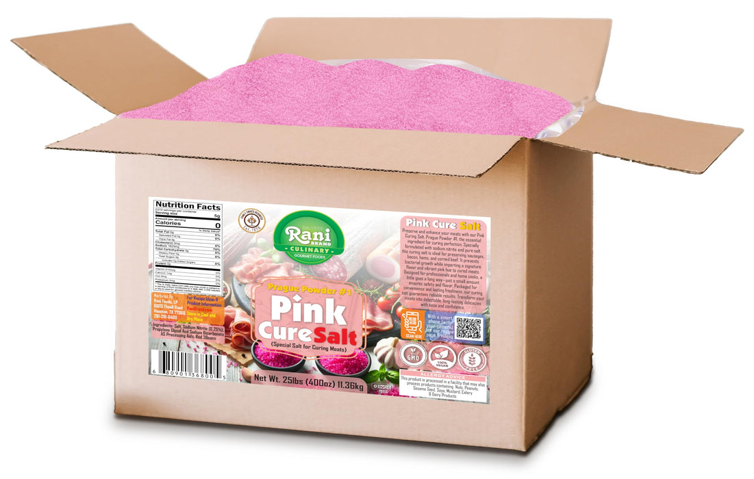 Rani Pink Cure Salt (Special Salt for Curing Meats) 400oz (25lbs) 11.36kg Bulk Box ~ All Natural | Gluten Friendly | NON-GMO | Kosher | Vegan | Product of USA