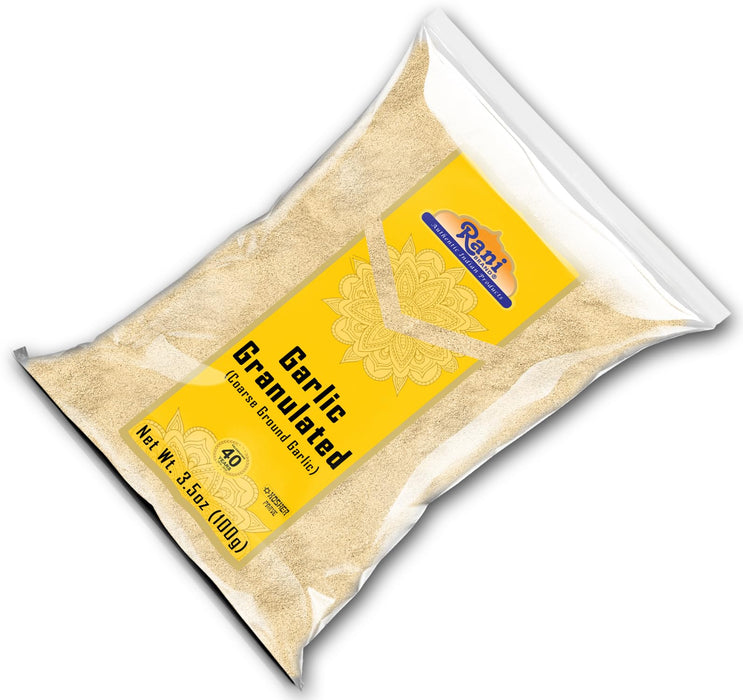 Rani Granulated Garlic (Coarse Ground Garlic) 3.5oz (100g) ~ All Natural | Gluten Friendly | Vegan | NON-GMO | Kosher | No Salt or fillers | Product of USA