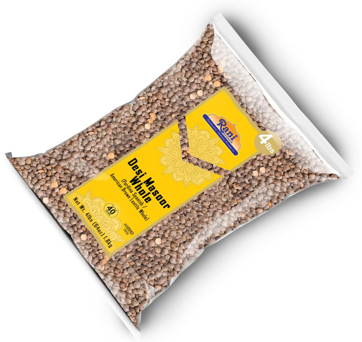 Rani Desi Masoor (Masur) Whole, 64oz (4lbs) 1.81kg (aka. Pardina Spanish) ~ All Natural | Vegan | Kosher | Gluten Friendly | Product of USA