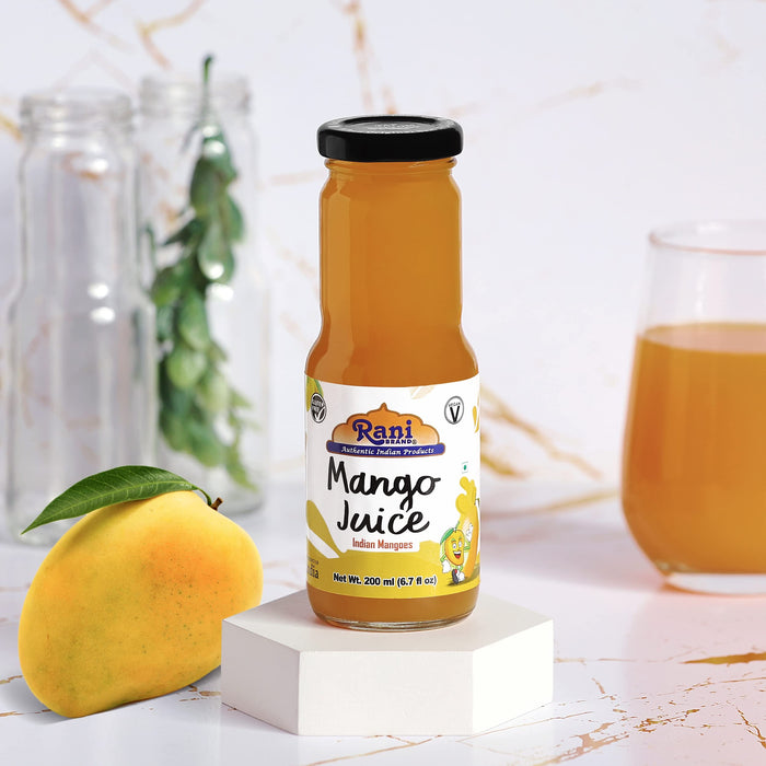 Rani Mango Juice 6.7 fl oz (200 ml) Glass Bottle, Pack of 6 ~ Indian Fruit Beverage | Vegan | Gluten Free | NON-GMO | Indian Origin