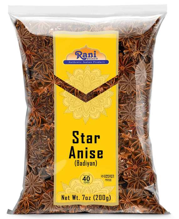 Rani Star Anise Seeds, Whole Pods (Badian Khatai) Spice 7oz (200g) ~ All Natural | Gluten Friendly | NON-GMO | Vegan | Kosher | Indian Origin
