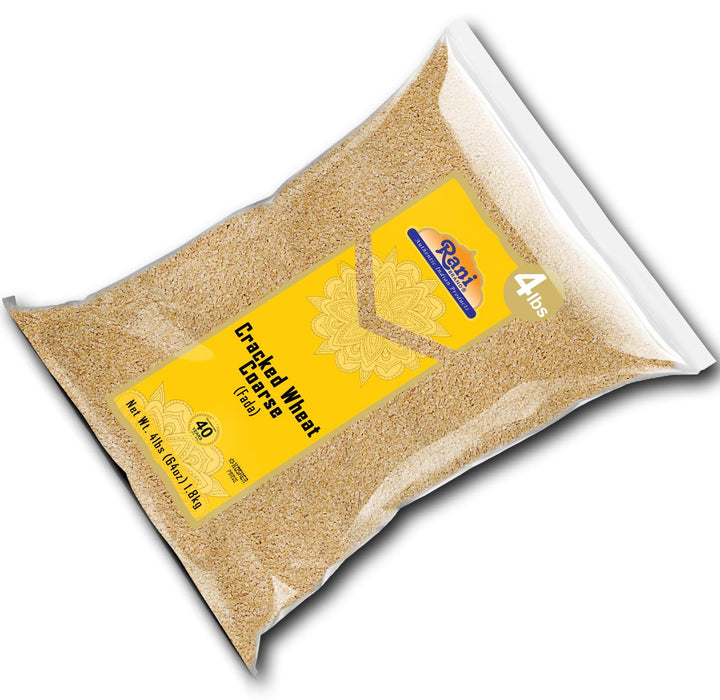 Rani Cracked Wheat Coarse (Fada / Commonly called Bulgur #3) 4lb (64oz)~ All Natural | Vegan | No Colors | NON-GMO | Kosher | Indian Origin