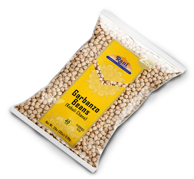 Rani Garbanzo Beans (Kabuli Chana) 32oz (2lbs) 908g ~ All Natural | Vegan | Gluten Friendly | NON-GMO | Kosher | Indian Origin
