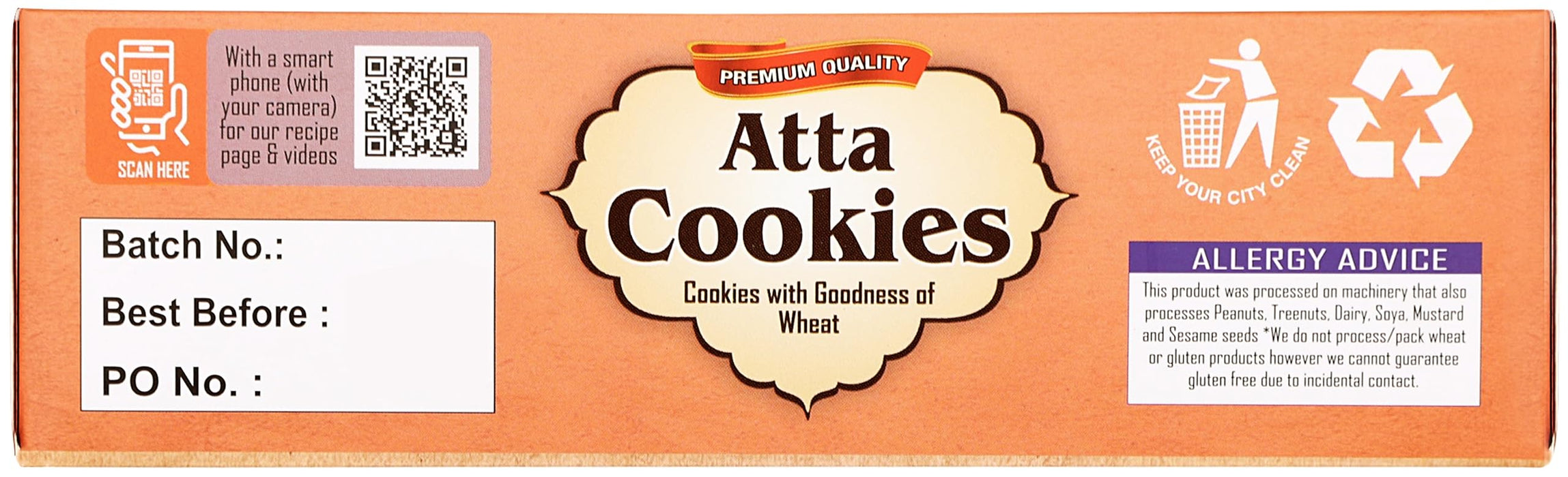 Rani Atta Cookies (Cookies with the Goodness of Wheat) 14oz (400g) Pack of 3+1 FREE, Premium Quality Indian Cookies ~ Vegan | Non-GMO | Indian Origin