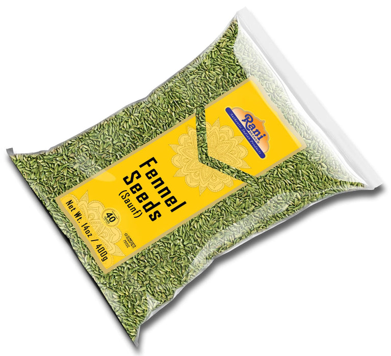 Rani Fennel Seeds (Saunf Sabut) Whole Spice 14oz (400g) All Natural ~ Gluten Friendly | NON-GMO | Kosher | Vegan | Indian Origin