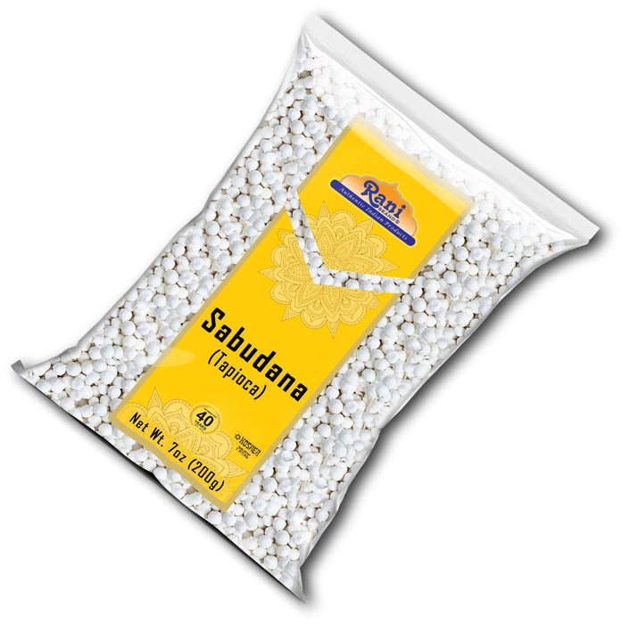 Rani Sabudana (Tapioca / Sago) Pearls 7oz (200g) ~ All Natural | Vegan | No Colors | NON-GMO | Kosher | Indian Origin