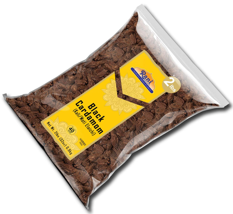 Rani Black Cardamom Pods (Kali Elachi) Whole Indian Spice 32oz (2lbs) 908g Bulk ~ All Natural | Vegan | Gluten Friendly | NON-GMO | Kosher | Indian Origin | Smokey, Tsaoko, Cao Guo, Bach Dan Khau, Badi