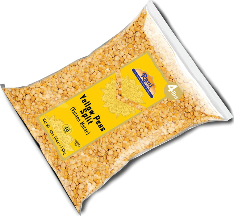 Rani Yellow Peas Split, Dried (Vatana, Matar) 64oz (4lbs) 1.81kg Bulk ~ All Natural | Vegan | Gluten Friendly | Kosher | Product of USA