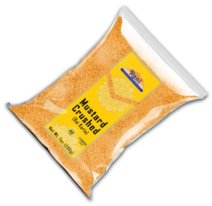 Rani Mustard Seeds Crushed Coarse 7oz (200g) ~ All Natural | Gluten Friendly | NON-GMO | Kosher | Vegan | Indian Origin