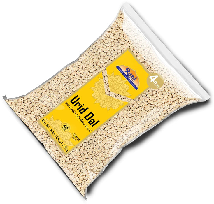 Rani Urid/Urad Dal (Split Matpe Beans Skinless) Indian Lentils 64oz (4lbs) 1.81kg ~ All Natural | Gluten Friendly | NON-GMO | Kosher | Vegan | Indian Origin