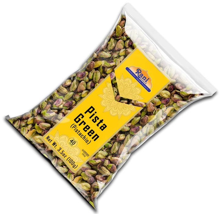 Rani Pista (Pistachio) Green 3.5oz (100g) ~ All Natural | Gluten Friendly | Vegan | NON-GMO | Kosher | No Salt or fillers | Indian Origin